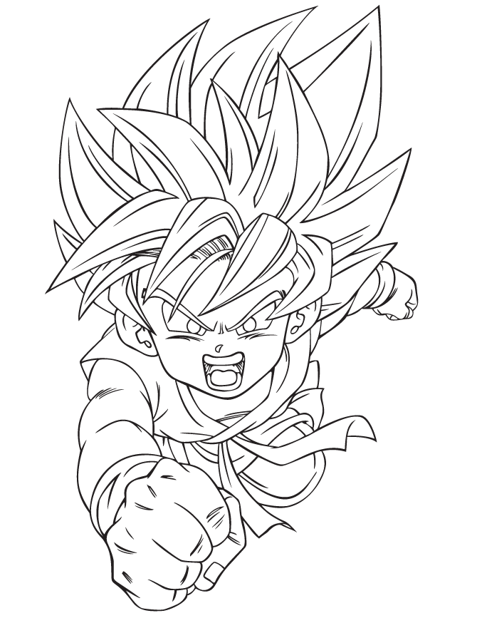 Awesome Goku And Vegeta Coloring Page - Free Printable Coloring Pages For  Kids - Coloring H…