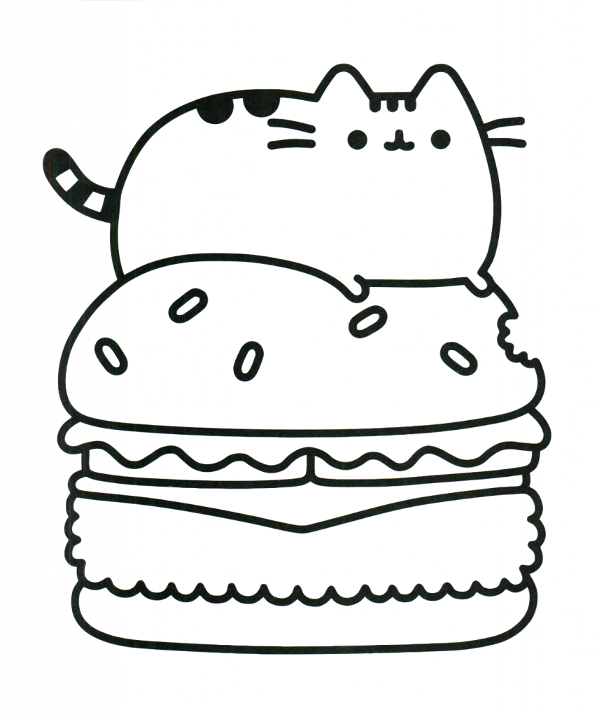 KittyBurger Kawaii Coloring Pages