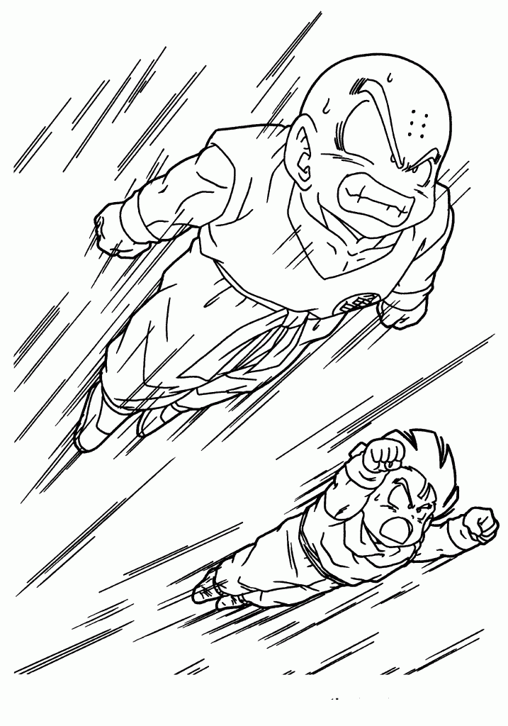 Krillin and Gohan - Dragon Ball Z Coloring Pages