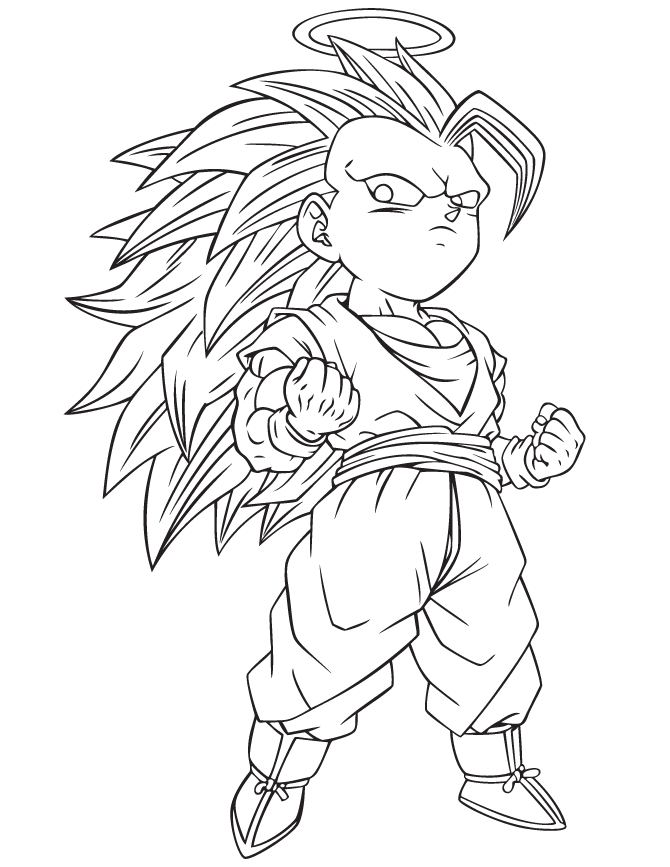 SSJ3 Gotenks Afterlife - Dragon Ball Z Coloring Pages