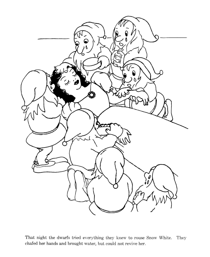 Sleeping Snow White Coloring Page