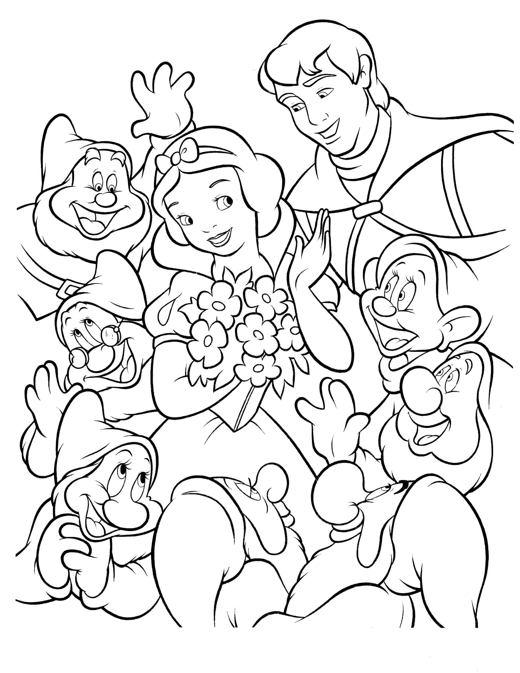 Snow White Animals Coloring Pages Coloring And Drawing