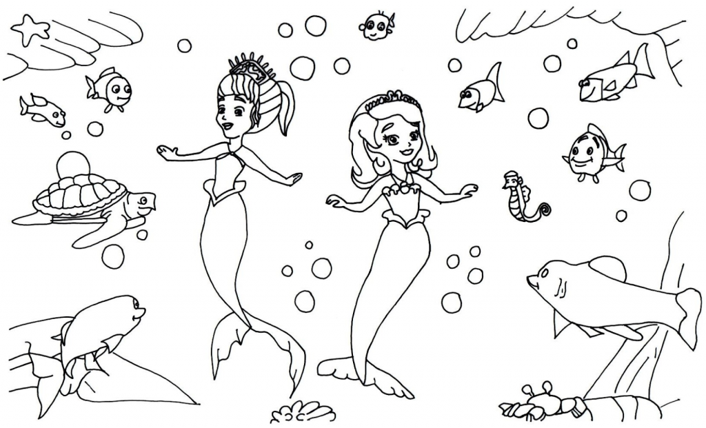 Sofia the First Mermaid Coloring Pages