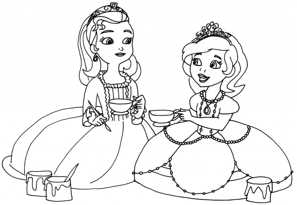 Sofia the First and Amber Coloring Pages