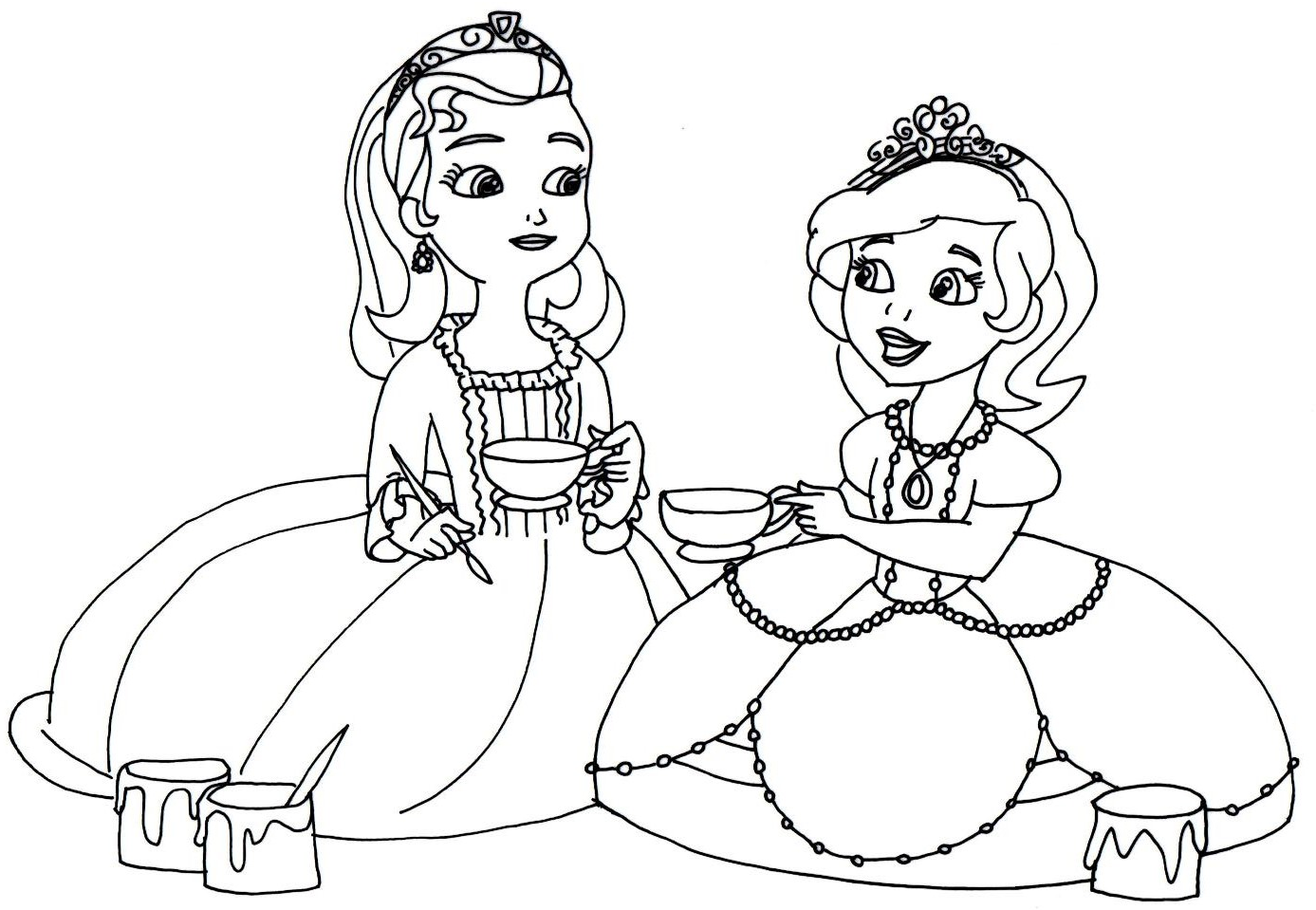 sofia coloring princess tea amber cups drawing boston getdrawings aunt popular