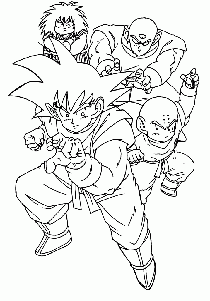 Z Fighters - Dragon Ball Z Coloring Pages
