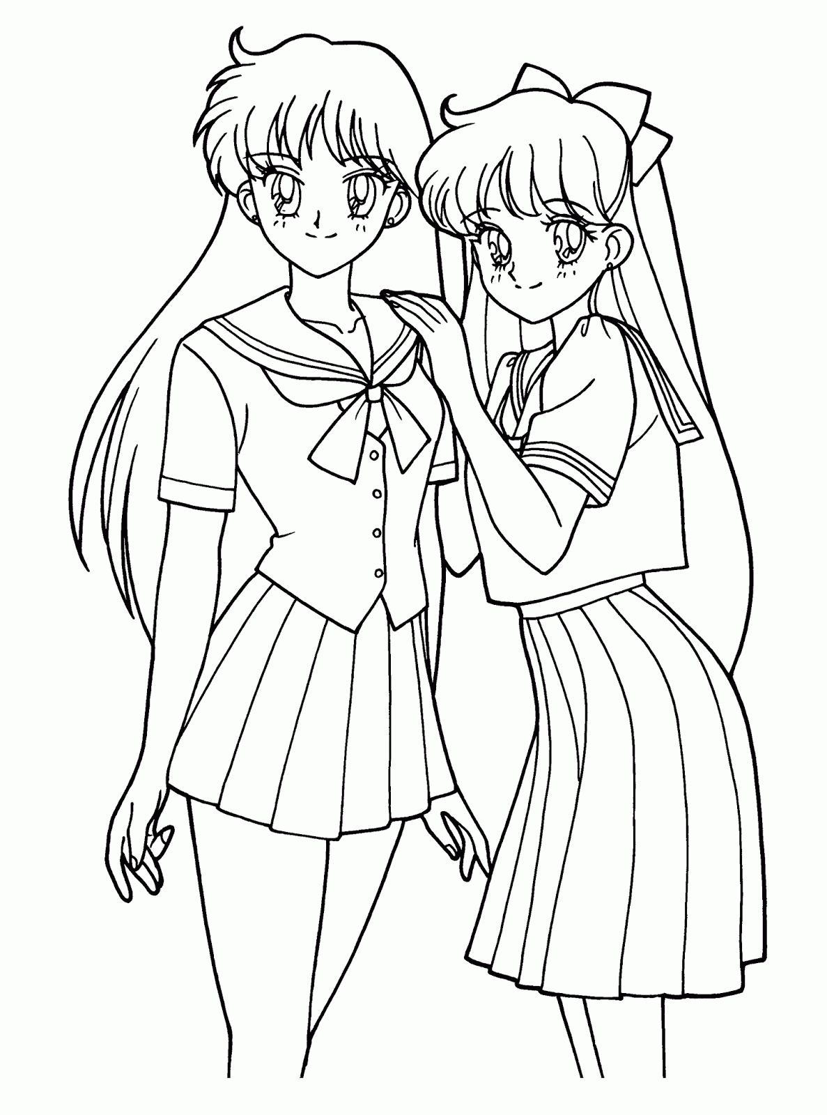 Anime Girl Coloring Pages Printable for Free Download