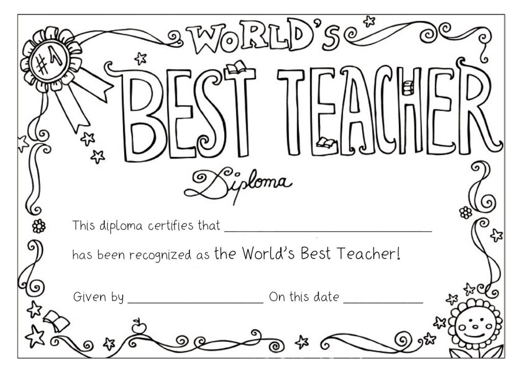 Best Teacher Award Free Printable