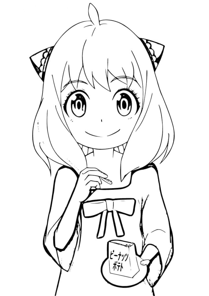 Cute Anime Girl Coloring Page