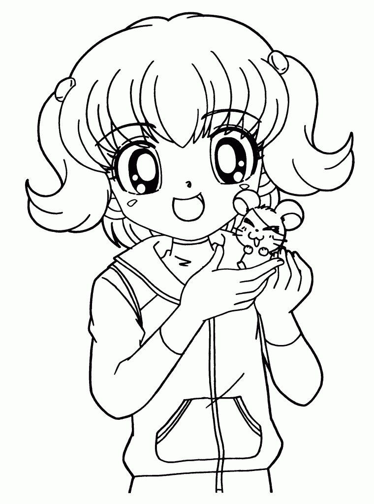 Cute Anime Girl Coloring Pages