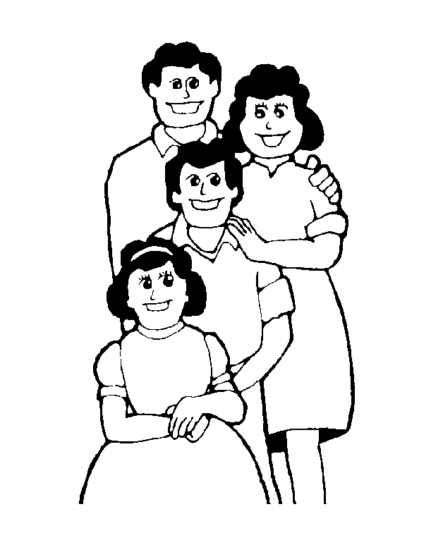 Family On Fathers Day Coloring Page