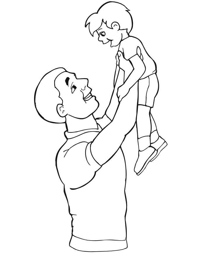 Father And Son Coloring Page