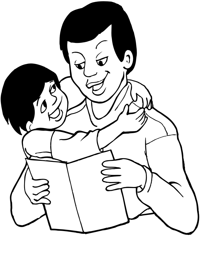 Fathers Day Father And Child Coloring Page