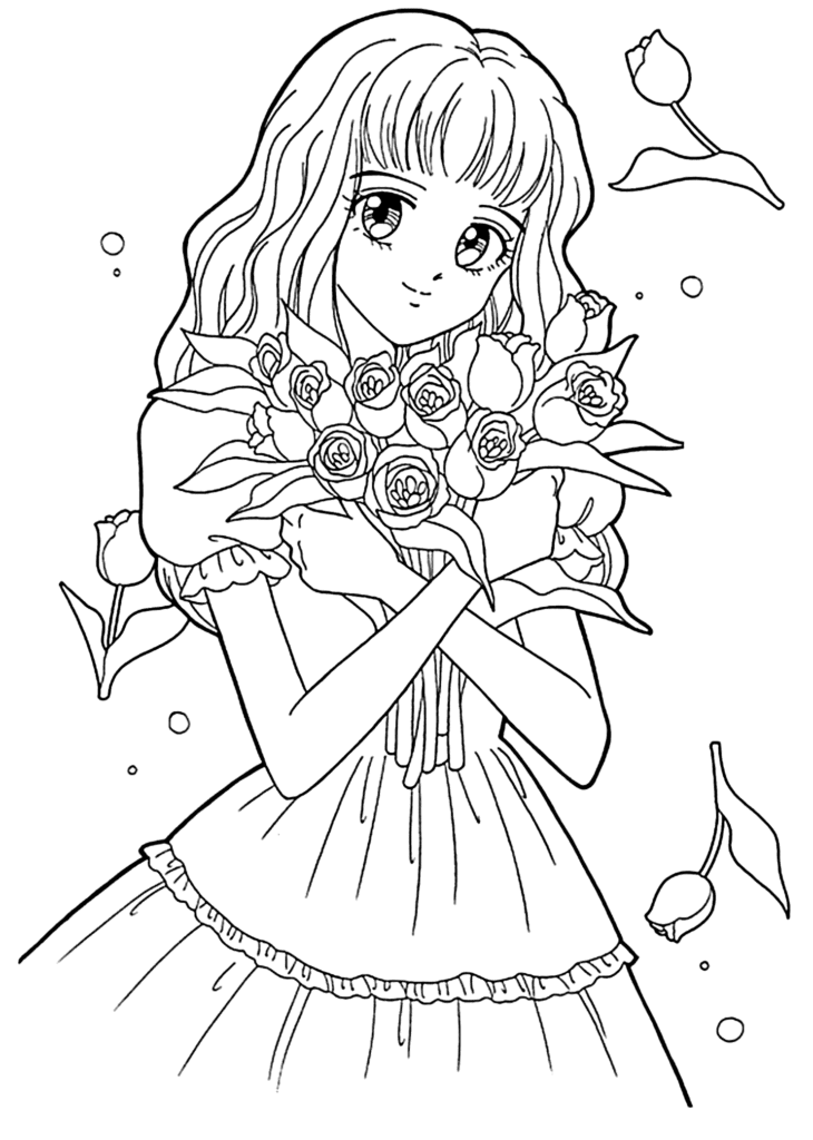 Coloring Pages  Lovely Anime Girls Coloring Pages