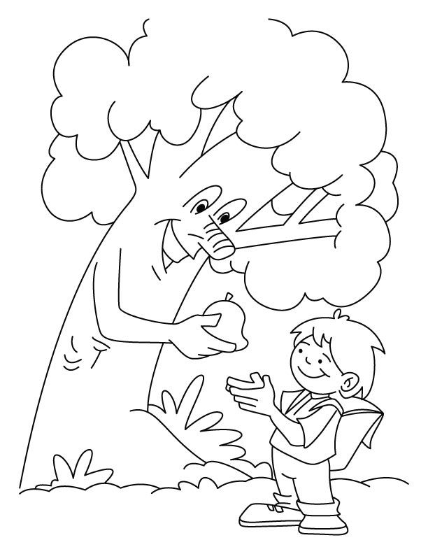 Generous Tree Coloring Page
