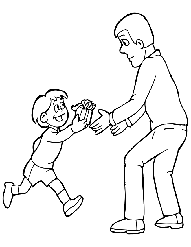 Gift for Dad Fathers Day Coloring Page
