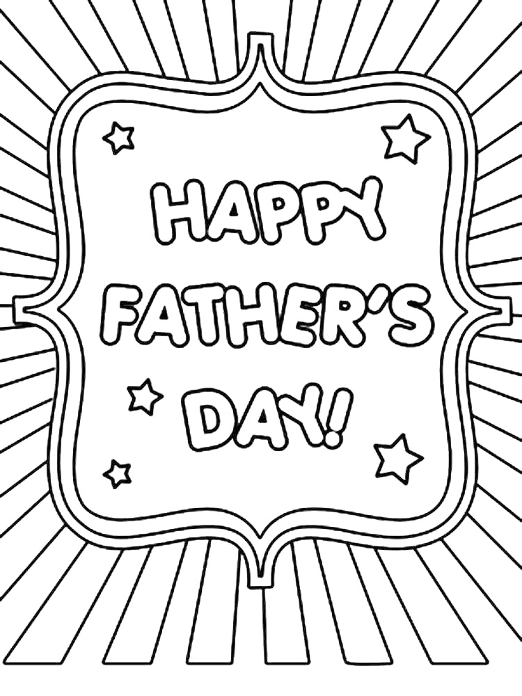 Happy Fathers Day Poster Coloring Page