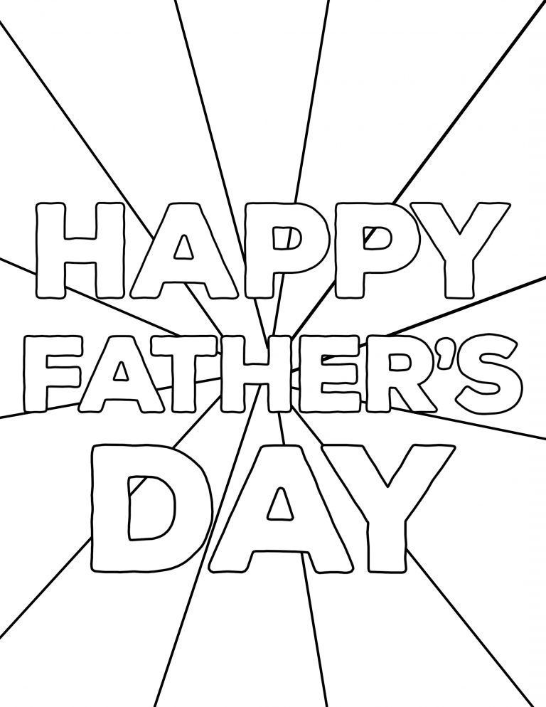 Happy Fathers Day Printable Sign Coloring Page