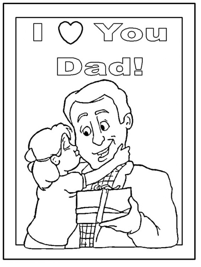 I Heart You Dad Coloring Page