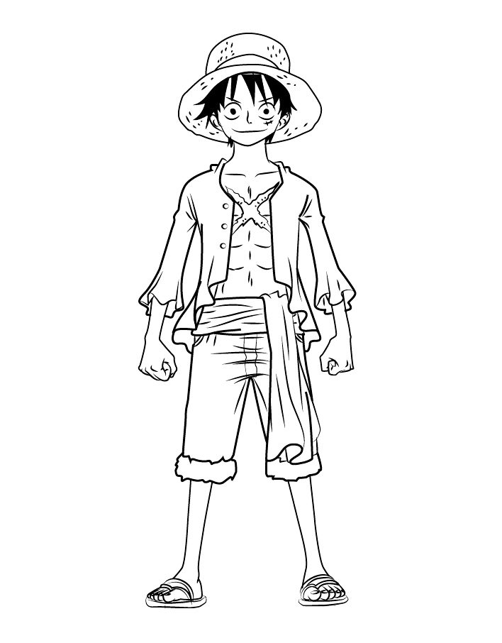 Monkey D Luffy Anime Coloring Page