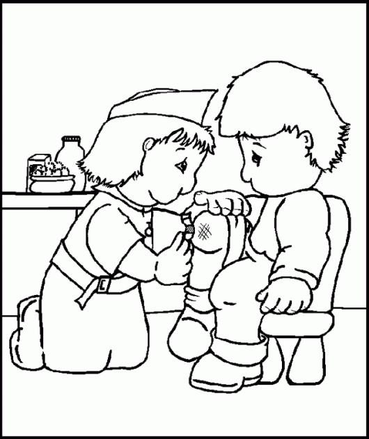 Nurse Caring Coloring Pages