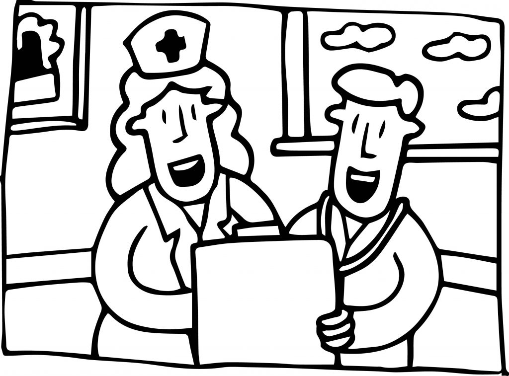 Nurse and Doctor Coloring Pages