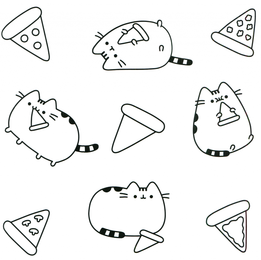 Pizza Cat - Pusheen Coloring Pages