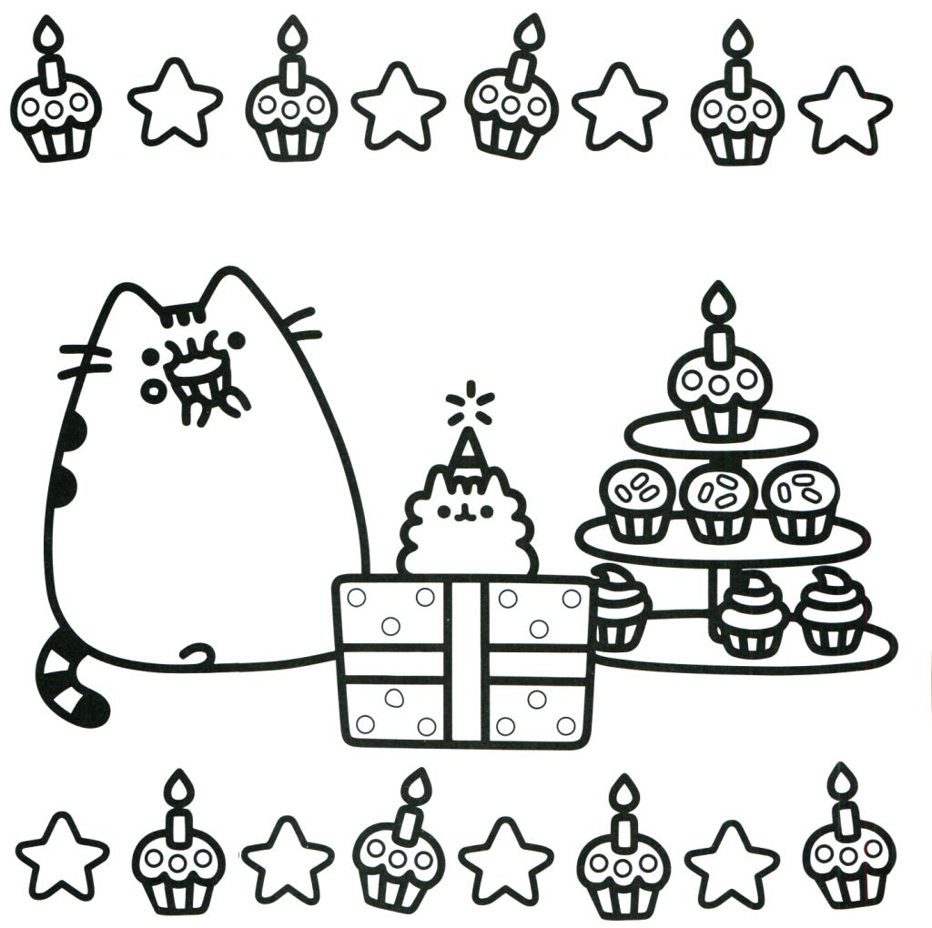 Pusheen Cat Coloring Pages Free