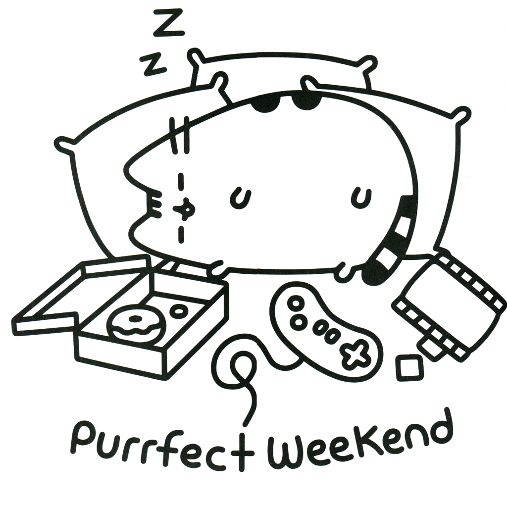 Pusheen Coloring Pages - Sleepy Cat