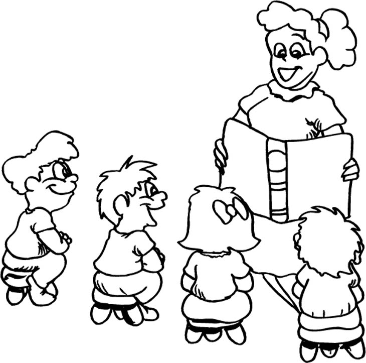 Students and Teacher Coloring Pages