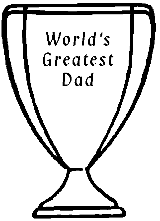 Worlds Greatest Dad Cup Award Coloring Page
