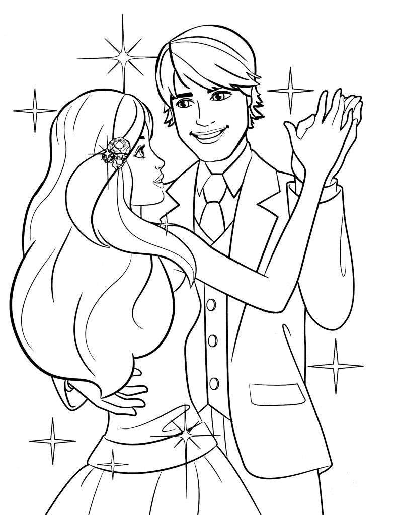 Barbie Wedding Coloring Pages