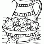 Bowl of Strawberries Coloring Pages