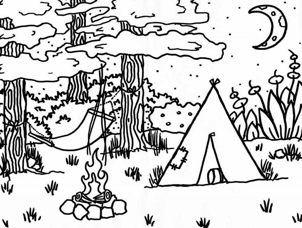 Camp Coloring Page