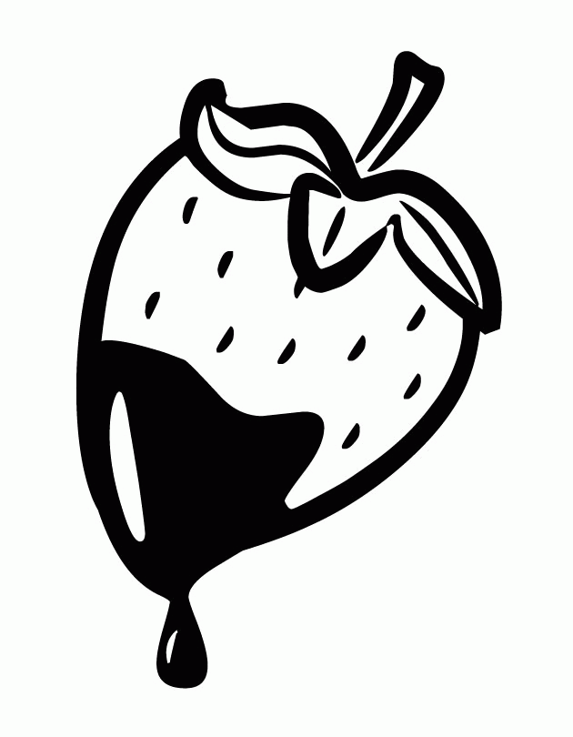 Dipped Strawberry Coloring Pages