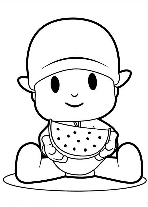 Eating Watermelon Coloring Pages