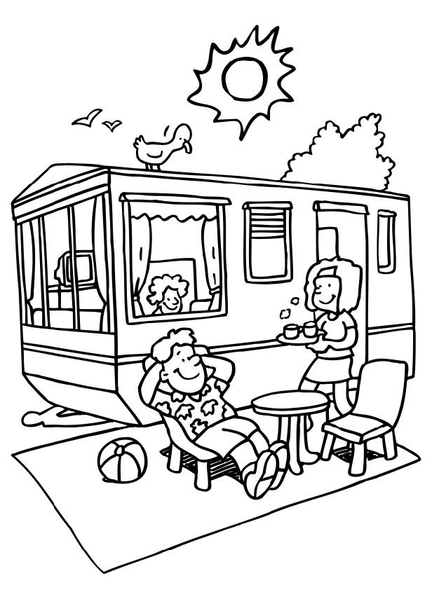 Family Campground Coloring Page