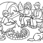 Family Camping Coloring Page