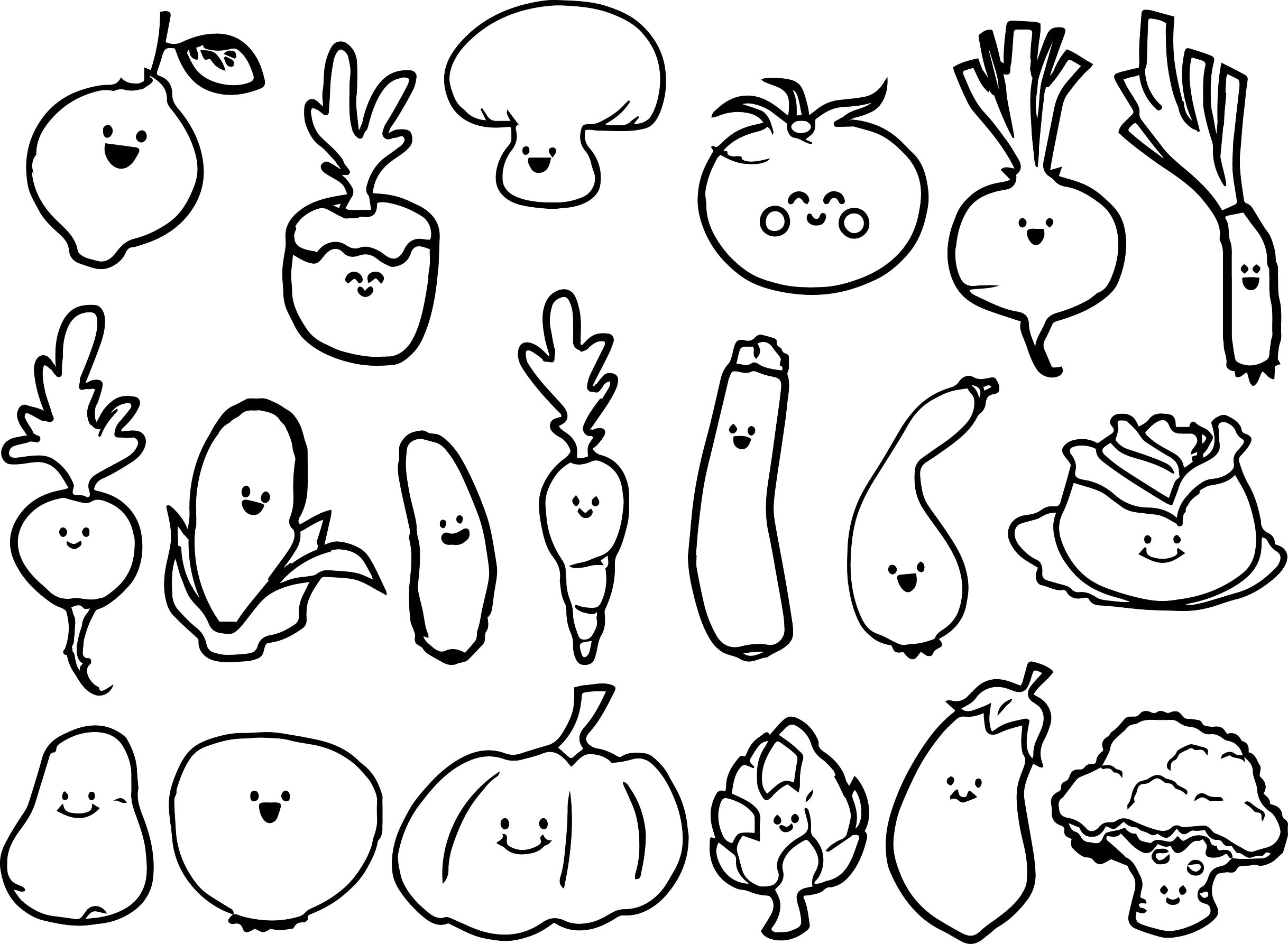 Vegetables Drawing Images With Colour ~ Drawing And Colouring Different ...