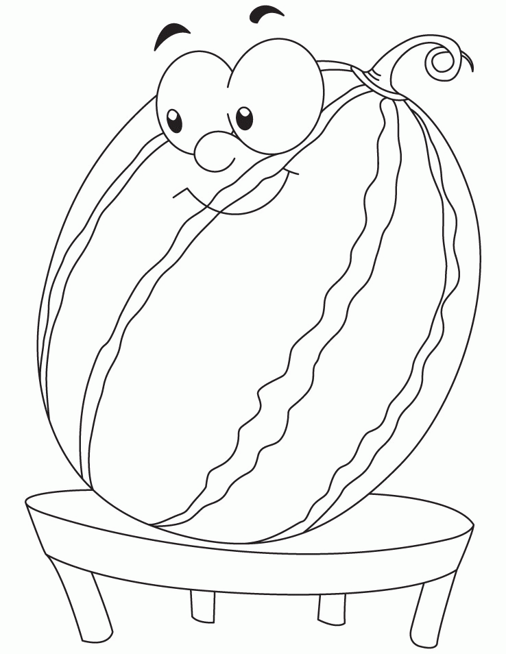 Free Watermelon Coloring Pages