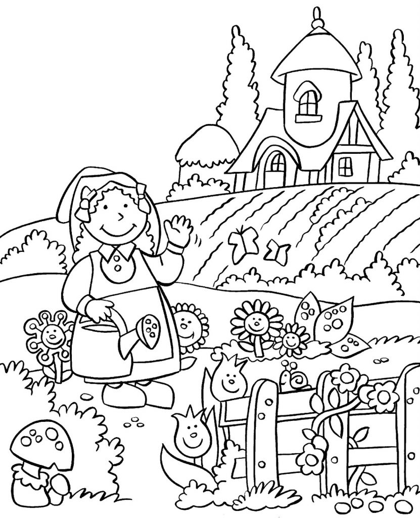 Happy Gardening Coloring Pages