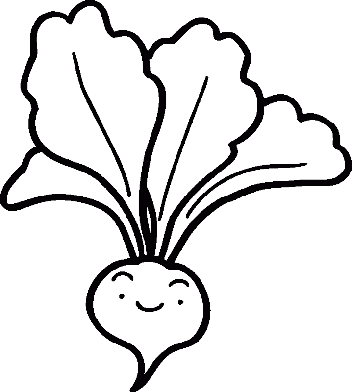 Happy Radish Coloring Page