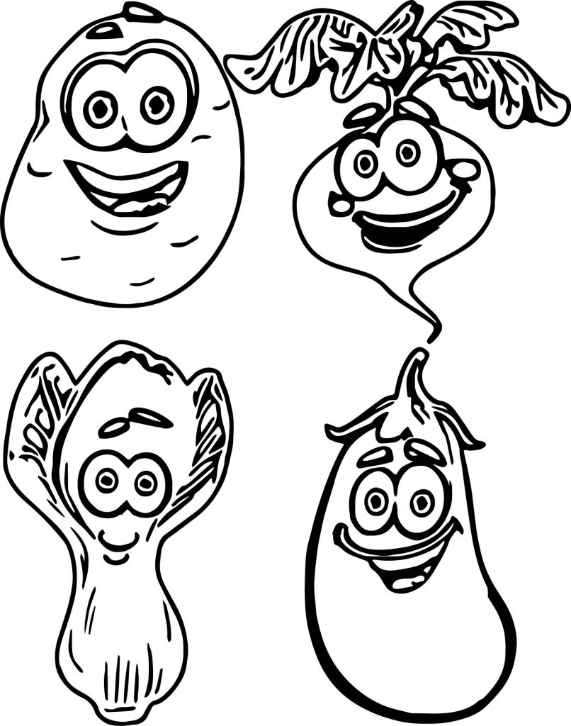 Happy Vegetable Coloring Pages