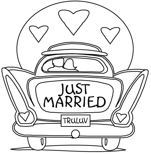 Just Married - Wedding Coloring Pages