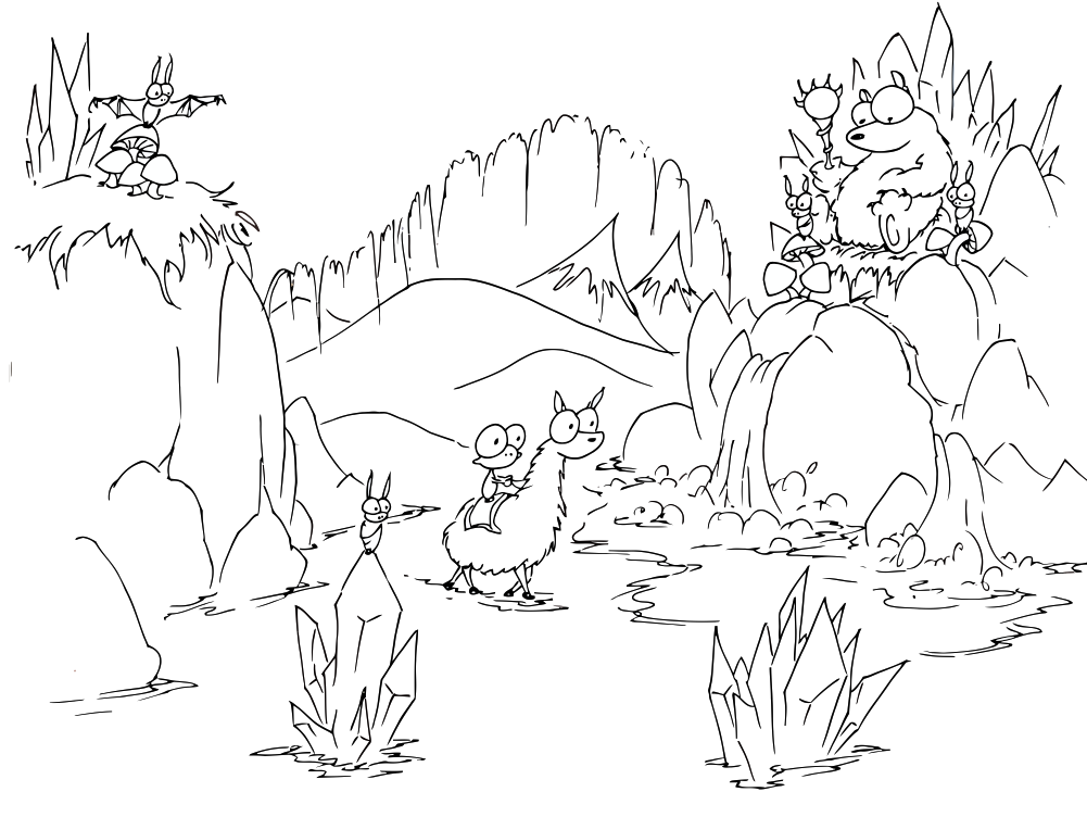 Mountain Animals Coloring Page