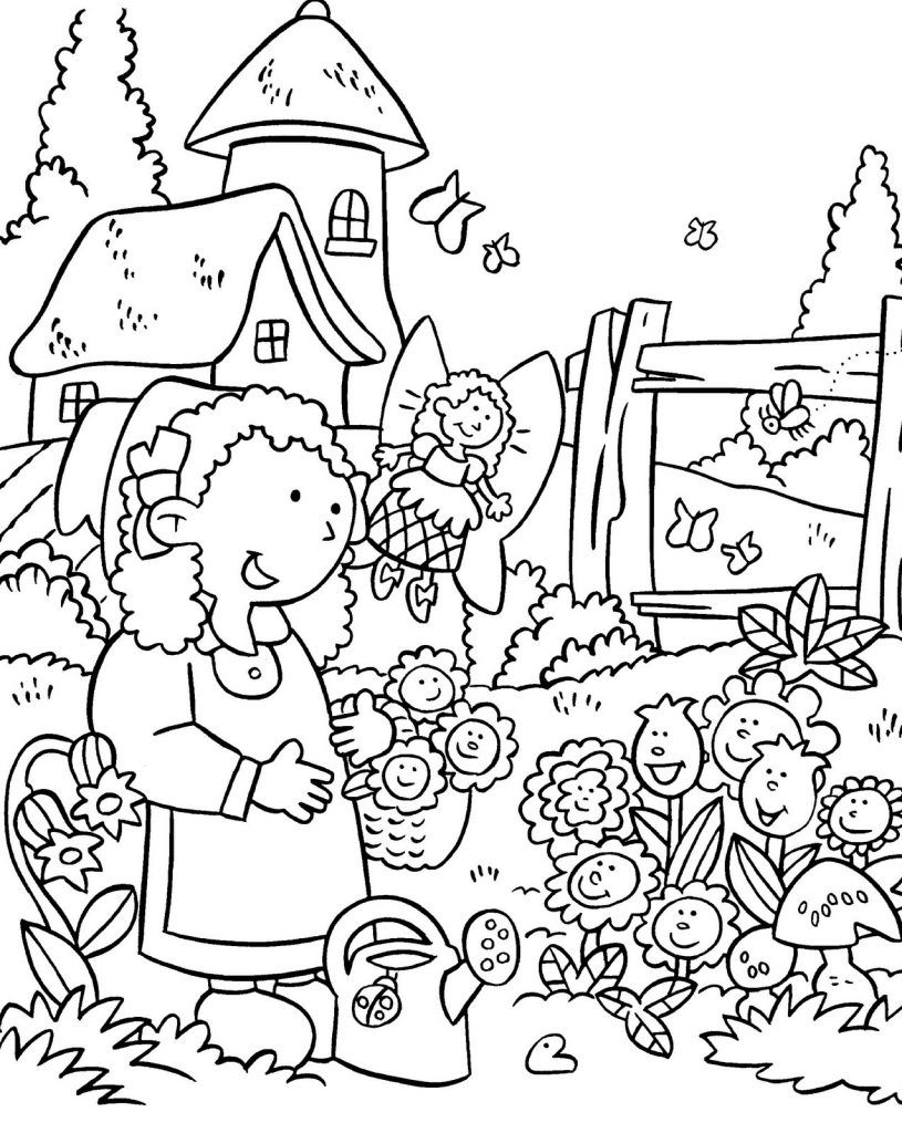 Pretty Gardening Coloring Pages