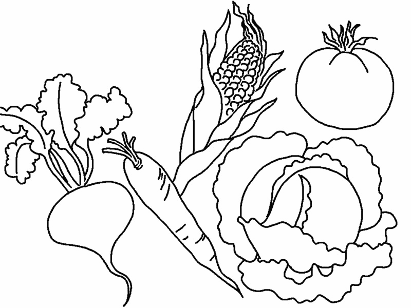Print Vegetable Coloring Pages