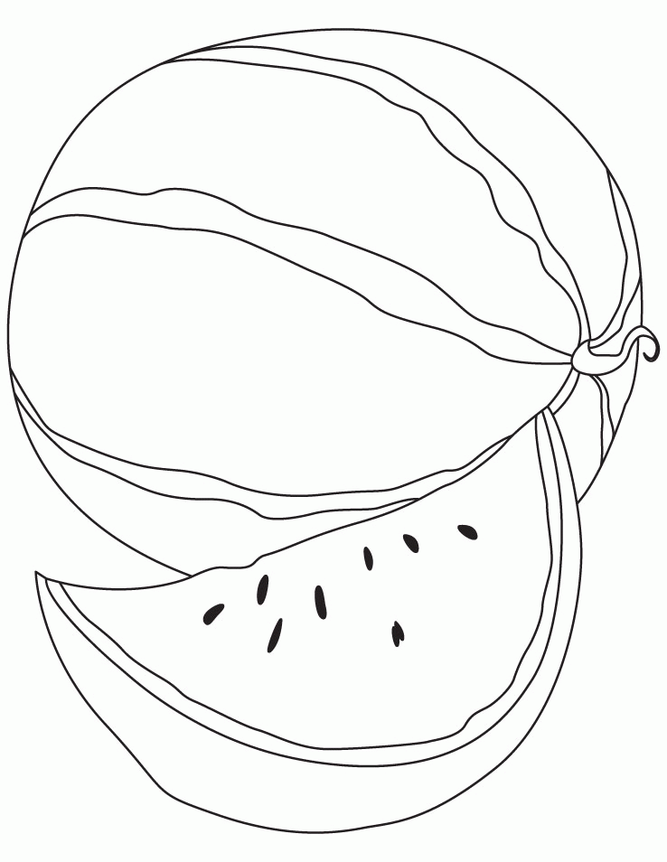 Print Watermelon Coloring Pages