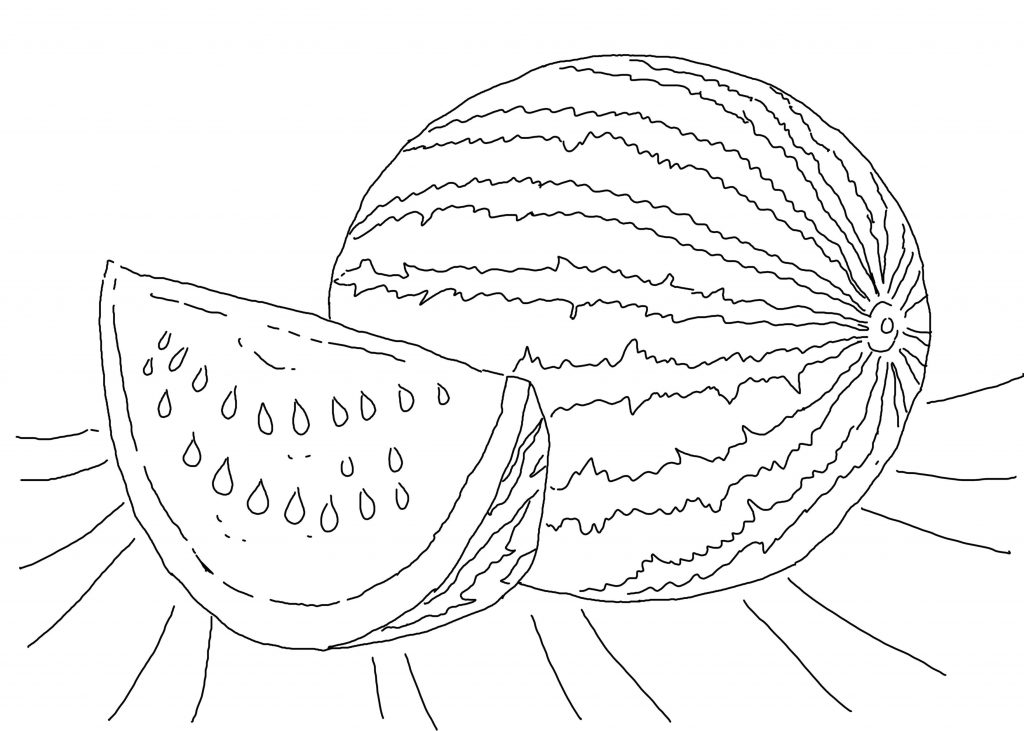 Printable Watermelon Coloring Pages Free