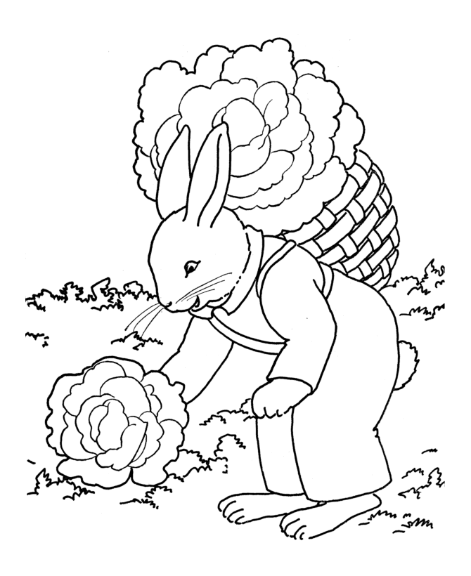 Rabbit Gardening Coloring Pages